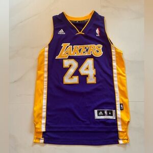 Adidas Purple and Gold Lakers kids Sports Jersey Koby Bryant
